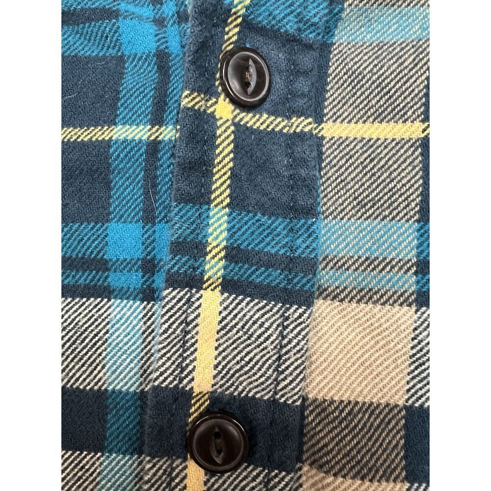 Red Head Brand Co Men’s Flannel Shirt Plaid Blue Beige Size Large - Picture 9 of 11